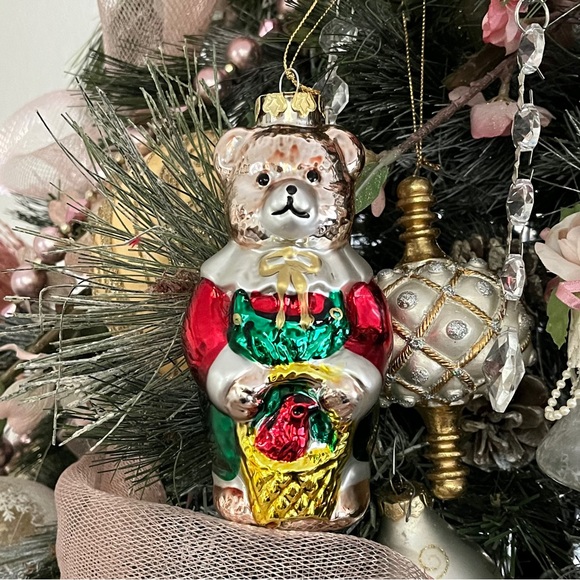 2002 Handblown Mercury Glass Bear Personalized Ornament - Picture 1 of 13